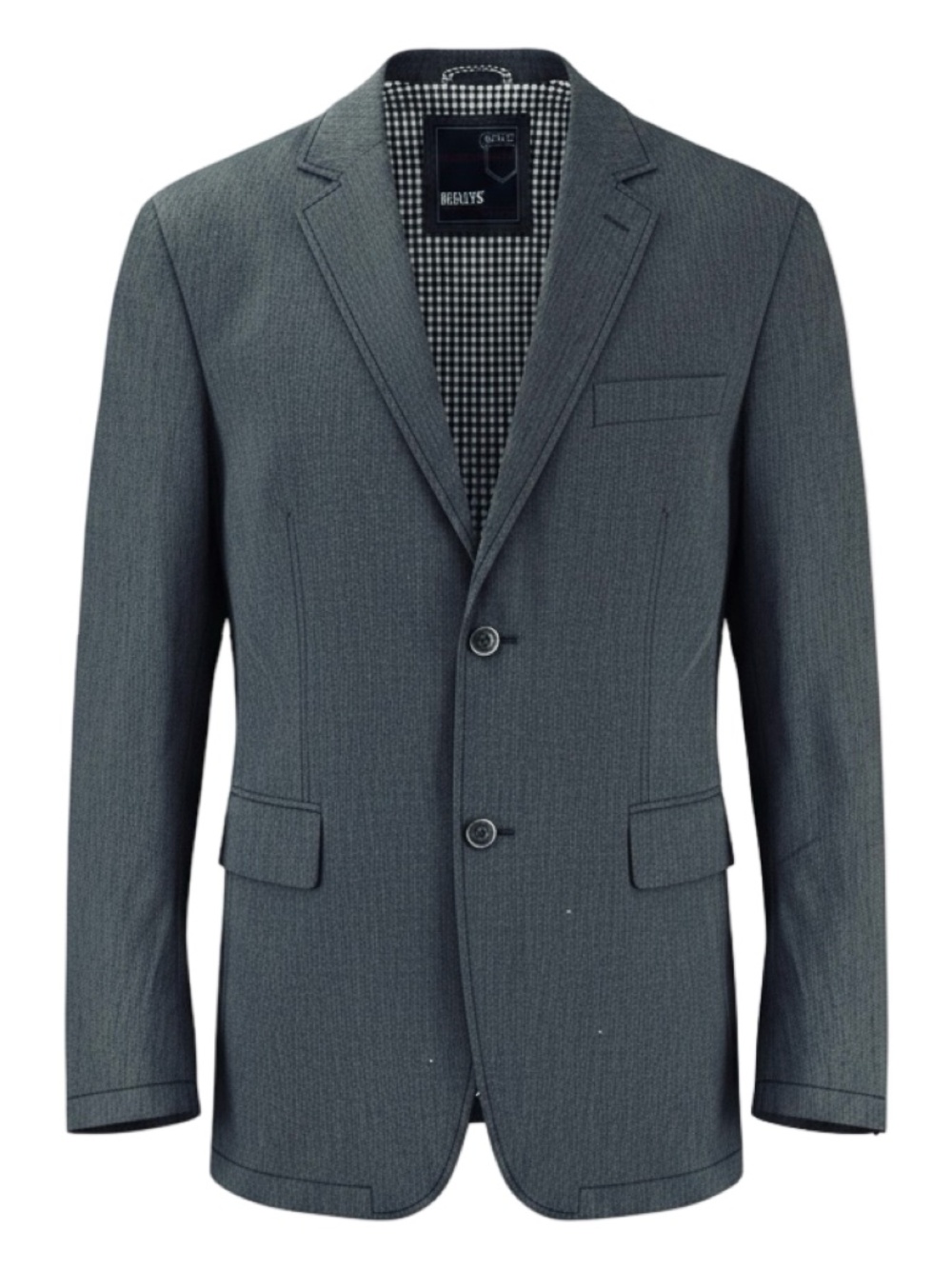 BEXLEYS Mens Single-breasted Blazer Size 50(40US) Long Sleeve Gray Stripe Casual